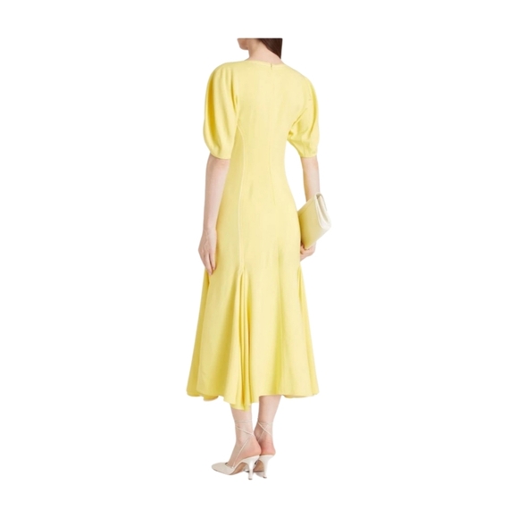 NWT MARNI Yellow Pleated Stretch -Crepe Midi Dress Size 38 - Picture 3 of 14